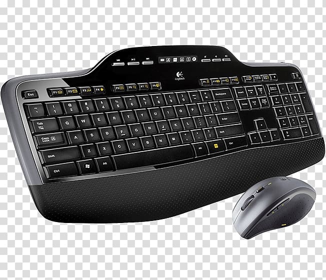 Computer keyboard Computer mouse Wireless keyboard Laptop Logitech Unifying receiver, Computer Mouse transparent background PNG clipart