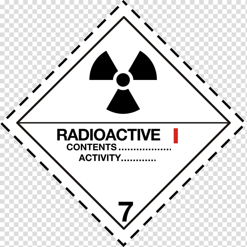 ADR Dangerous goods Transport HAZMAT Class 7 Radioactive substances Placard, high voltage transparent background PNG clipart