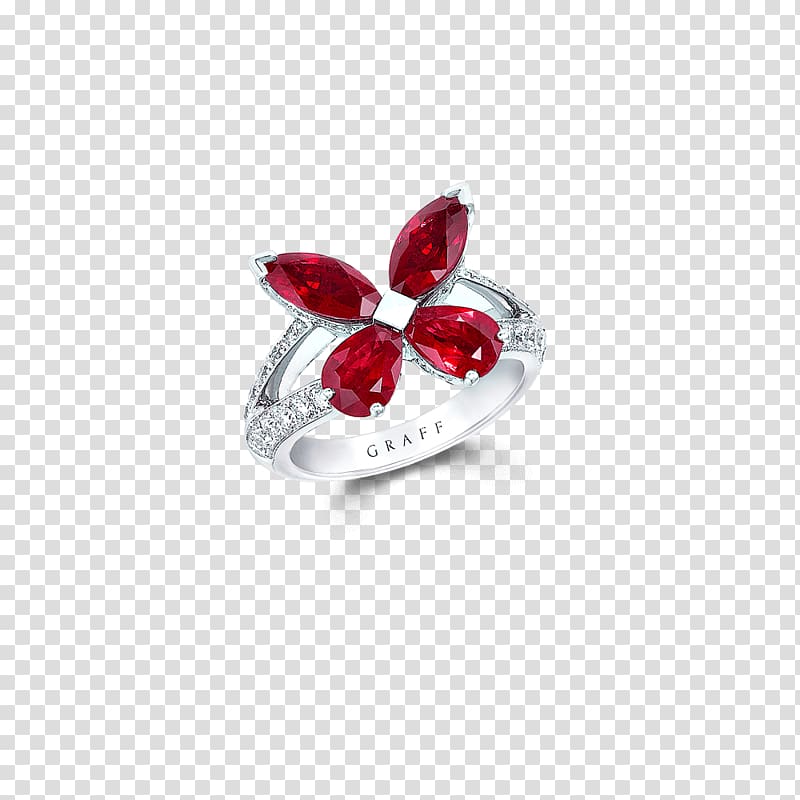 Ruby Graff Diamonds Ring Jewellery, ruby transparent background PNG clipart