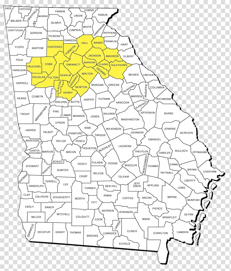 Hall County, Georgia Fulton County, Georgia Hart County, Georgia Clayton County, Georgia Glynn County, Georgia, map transparent background PNG clipart