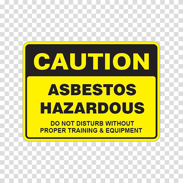 Warning sign Asbestos Sticker Hazard symbol, do not disturb transparent background PNG clipart