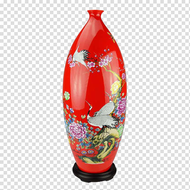 Vase, Creative red floor-large vase transparent background PNG clipart