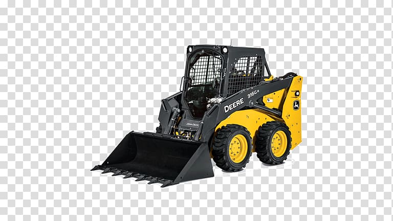 John Deere Skid-steer loader Heavy Machinery Tracked loader, tractor transparent background PNG clipart