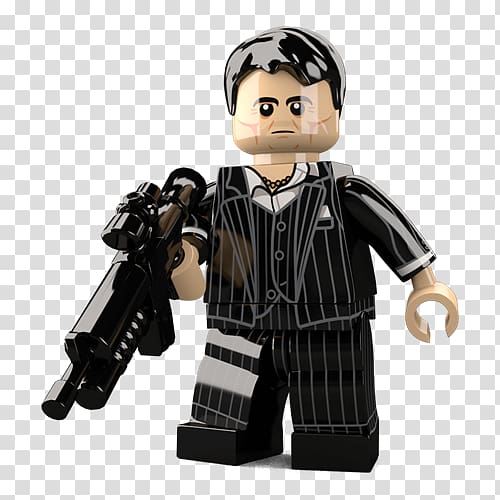 Tony Montana Scarface Al Pacino Lego minifigure, Tony Montana transparent background PNG clipart