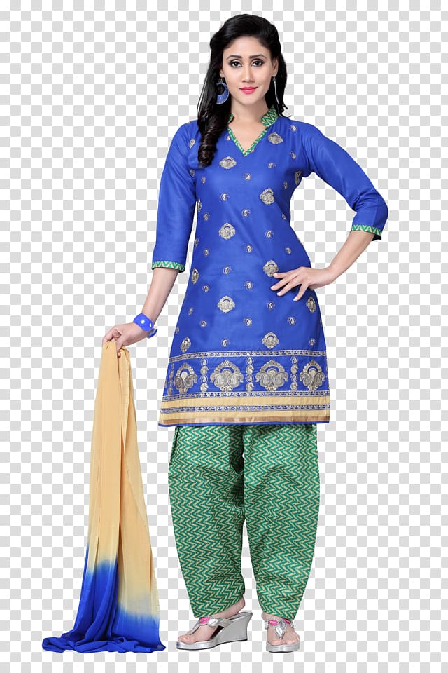blue and green salwar kameez dress, Blue Shalwar kameez Churidar Kurta Dupatta, dress transparent background PNG clipart