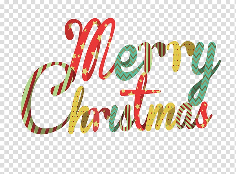 Santa Claus Christmas New Year, Colorful cartoon christmas words transparent background PNG clipart