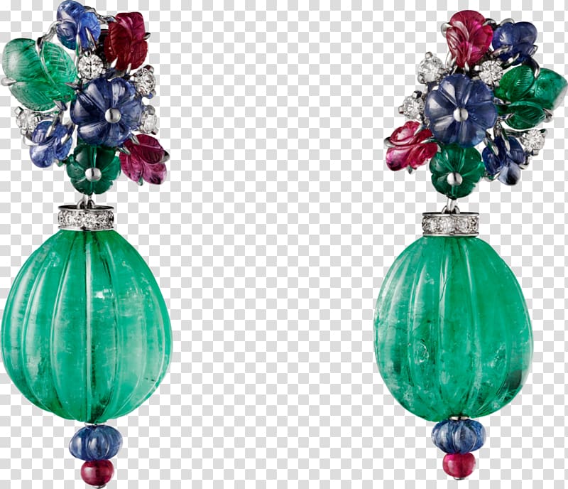 Emerald Earring Jewellery Cartier Sapphire, emerald transparent background PNG clipart
