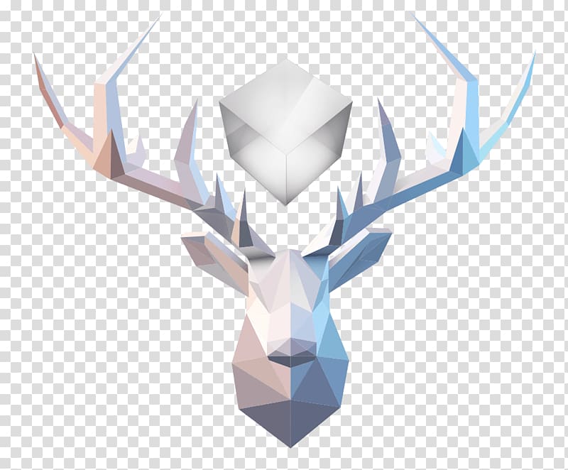 Red deer Polygon Geometry Art, deer transparent background PNG clipart