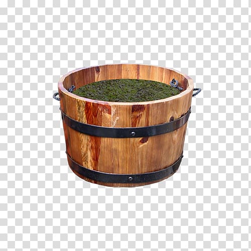 Flowerpot, Wooden bathtub flowerpot transparent background PNG clipart