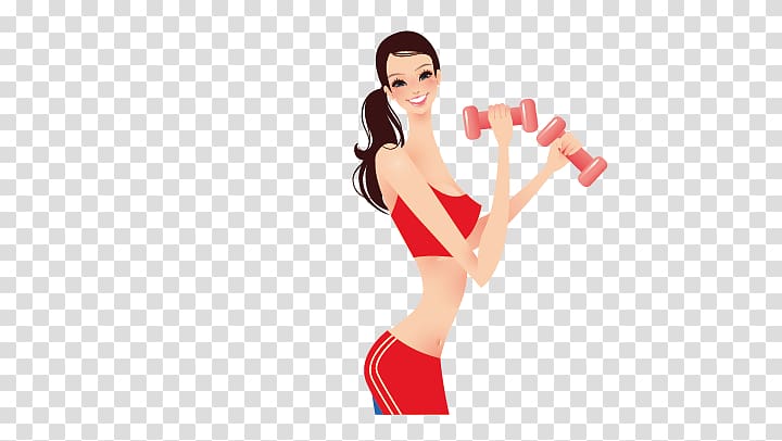 Physical fitness Dumbbell Bodybuilding, Fitness girls transparent background PNG clipart