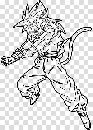 Gogeta SSJ4 DBGT Dokkan Battle LineArt by BillyZar on DeviantArt