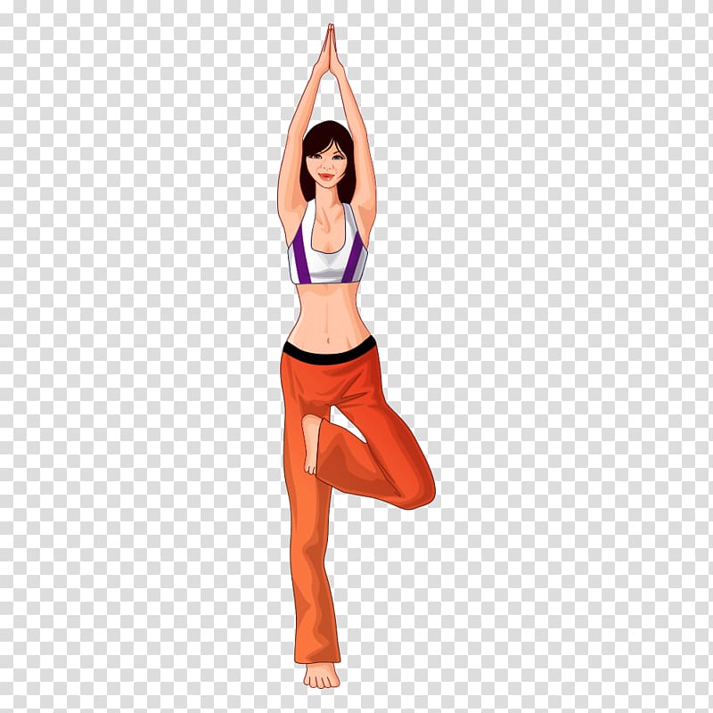 Yoga Cartoon, Yoga Girl transparent background PNG clipart