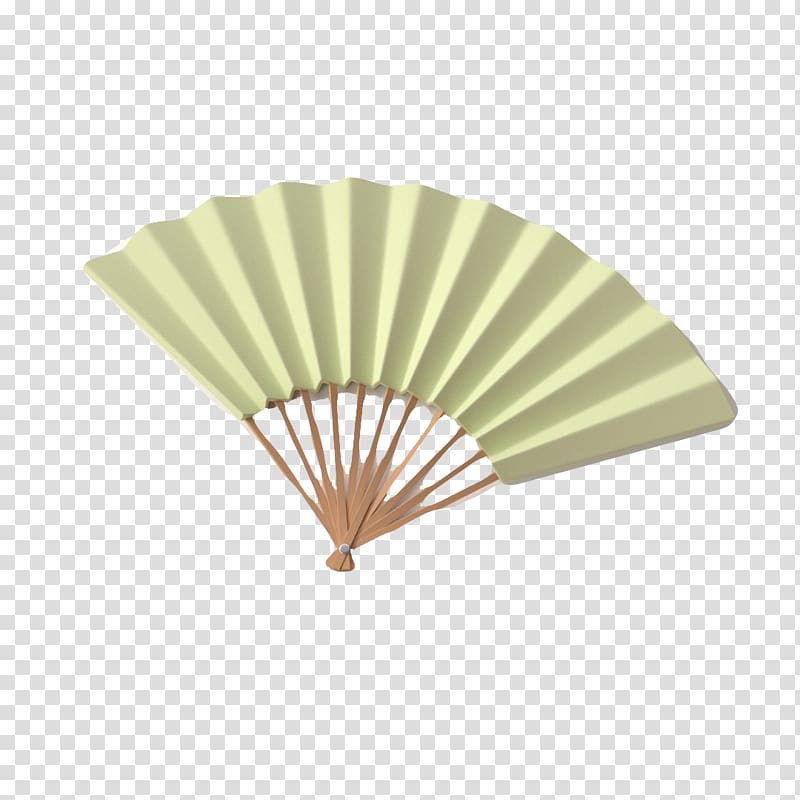 Hand fan Yellow Business, Yellow Japanese folding fan transparent background PNG clipart