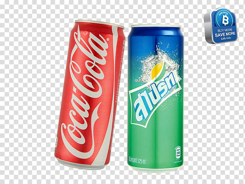 Fizzy Drinks Coca-Cola Sprite Fanta, coke cans transparent background PNG clipart