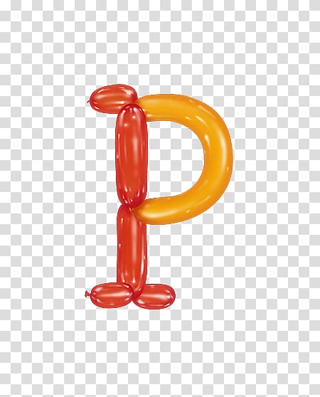 Letter P Balloon, Balloon letter P transparent background PNG clipart