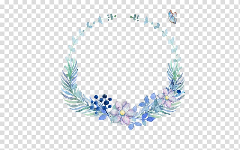 purple flowers frame , Butterfly Watercolor painting Blue, Blue butterfly creative watercolor wreath transparent background PNG clipart
