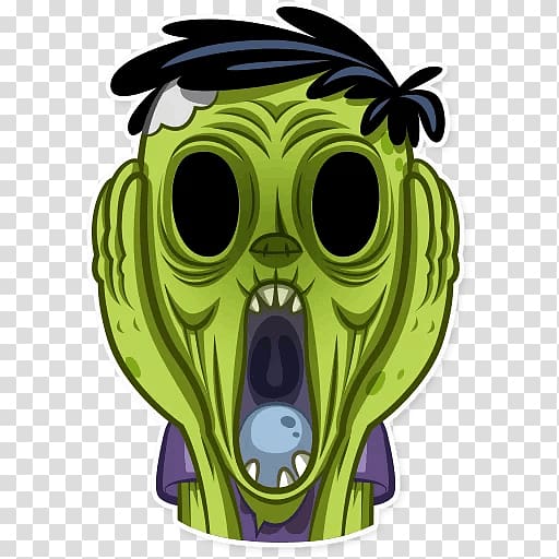 Sticker Zombie Telegram Cartoon Gas mask, zombi transparent background PNG clipart