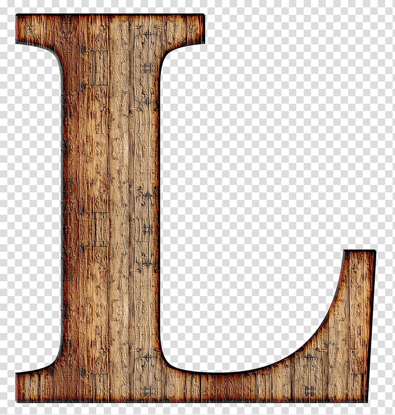 L letter illustration, Wooden Capital Letter L transparent background PNG clipart