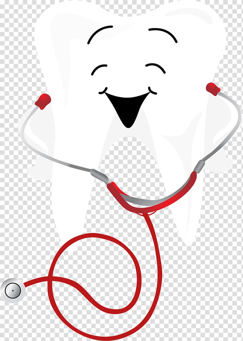 tooth wearing stethoscope illustration, Dentistry Human tooth Illustration, Doctor Teeth transparent background PNG clipart