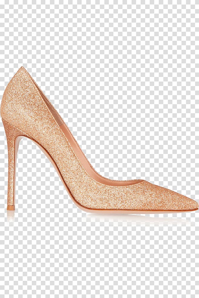 Shoe High-heeled footwear Sandal, Gold high heels transparent background PNG clipart