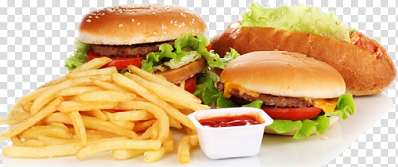 Fast food Junk food Hamburger French fries, junk food transparent background PNG clipart