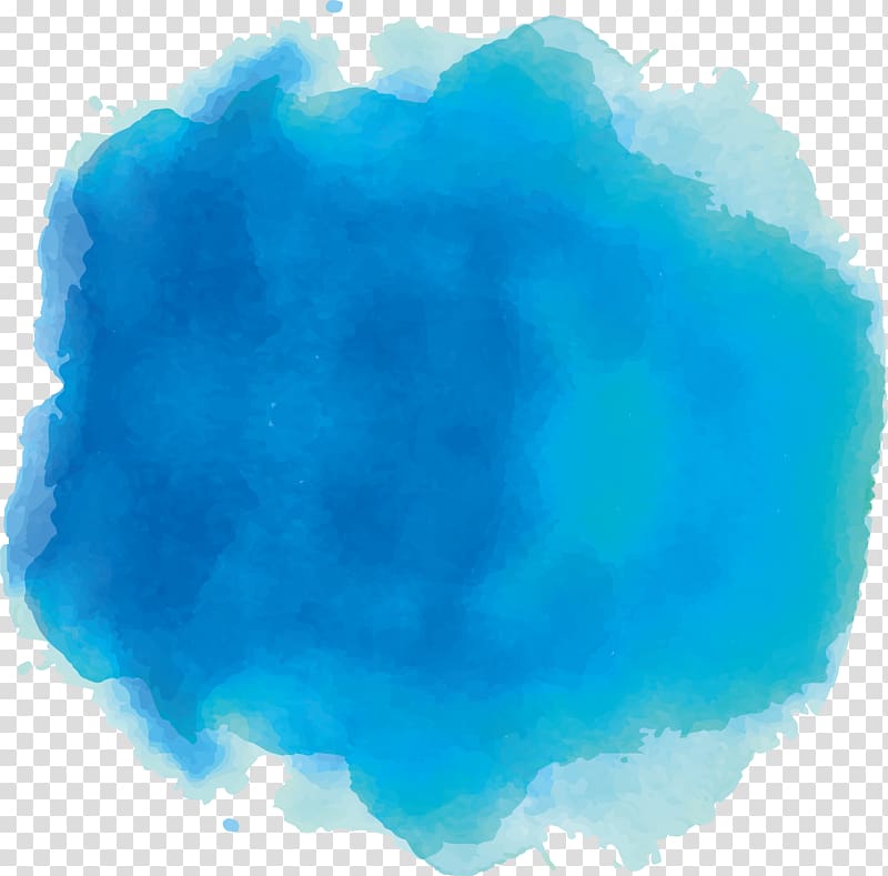 Blue Ink Watercolor painting, Sky blue watercolor dot, blue and