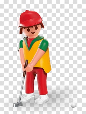 man playing golf toy, Playmobil Golf transparent background PNG clipart