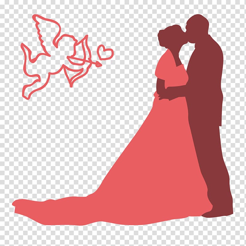 Wedding Silhouette , People silhouette wedding transparent background PNG clipart