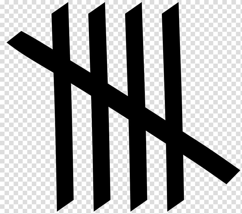 Tally marks Chart Mathematics Number , numerals transparent background PNG clipart