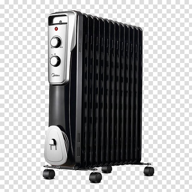 Fan heater Electricity Radiator Home appliance, Black Oil radiator heater transparent background PNG clipart