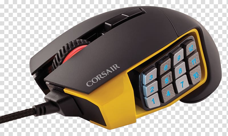 Computer mouse Corsair Scimitar RGB Corsair Scimitar PRO RGB Video game RGB color model, Computer Mouse transparent background PNG clipart