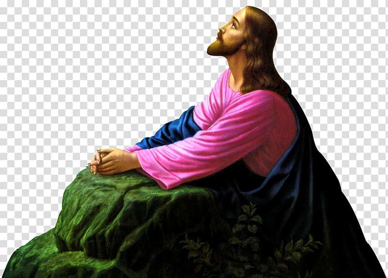 Jesus praying at Gethsemane illustration, Christianity Messiah Worship, Jesus Christ transparent background PNG clipart