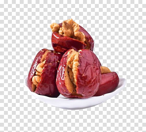 Jujube Walnut , Dish with red dates plus nuclear transparent background PNG clipart