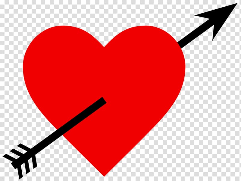 heart with arrow illustration, Heart With Black Arrow transparent background PNG clipart