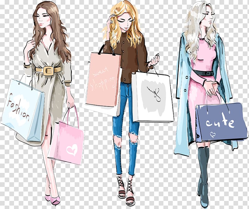 Personal Shopper, drawing, shopping, fashion, silhouette, girl