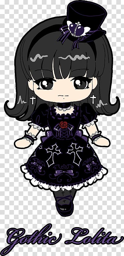 Lolita fashion Chibi Drawing Gothic fashion Gothic architecture, Goth Clothing transparent background PNG clipart