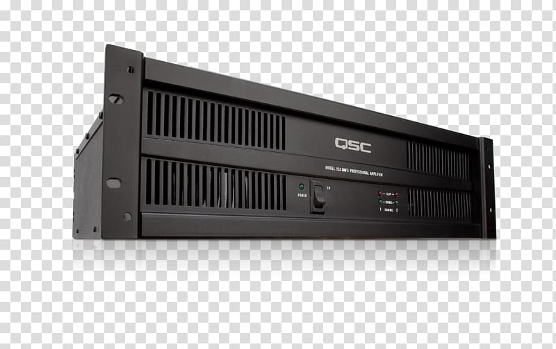 Audio power amplifier QSC 2-Channel Amplifier QSC 230V 8-Ohm Power Amplifier ISA750,230 QSC Audio Products, amplifiers transparent background PNG clipart
