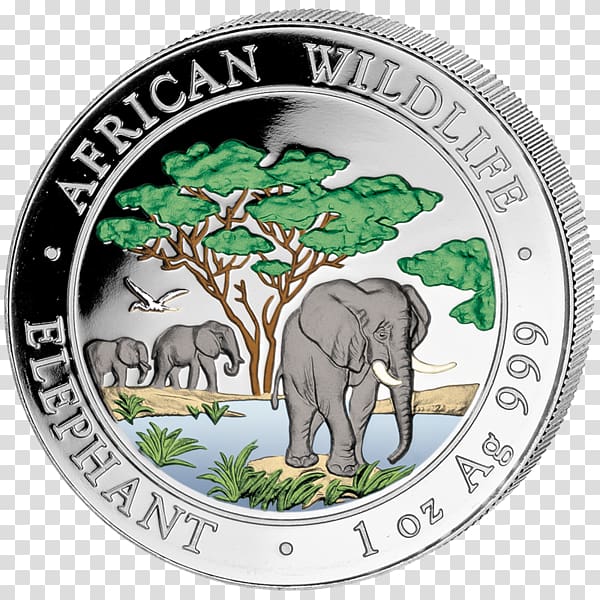 African elephant Indian elephant Silver coin The Coin Shoppe, silver coin transparent background PNG clipart