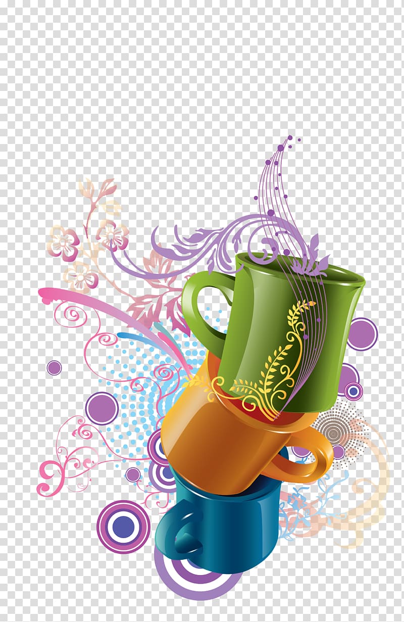 Cup Watercolor painting, Creative cup transparent background PNG clipart