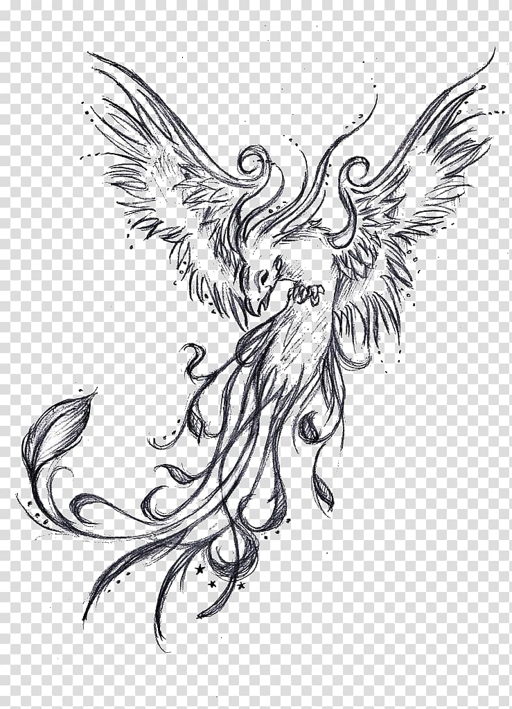 Phoenix Sleeve tattoo Drawing Legendary creature, Phoenix transparent background PNG clipart