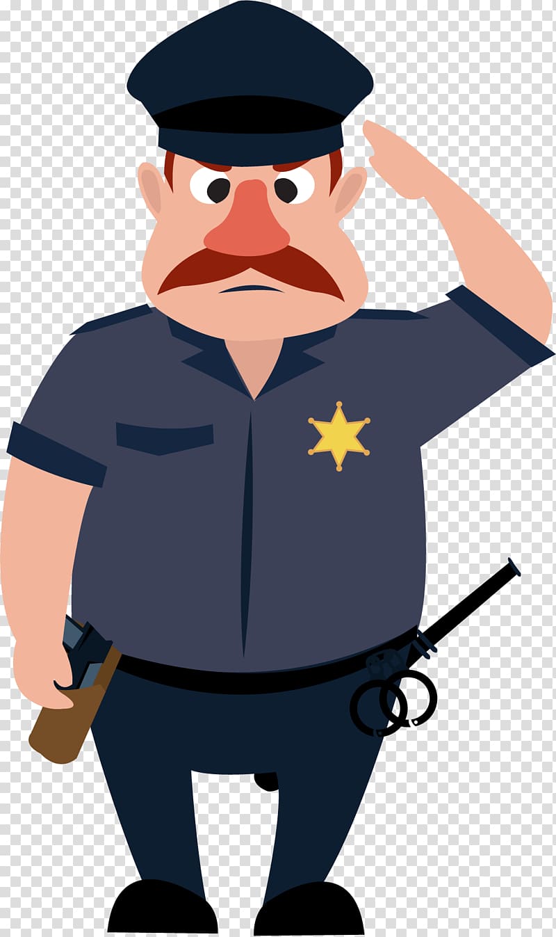 police officer saluting illustration, Police officer Police dog Police car, Cartoon cop transparent background PNG clipart