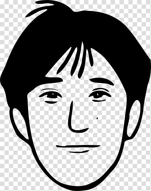 Man Face Clipart Black And White , Png Download - Man Face Clip