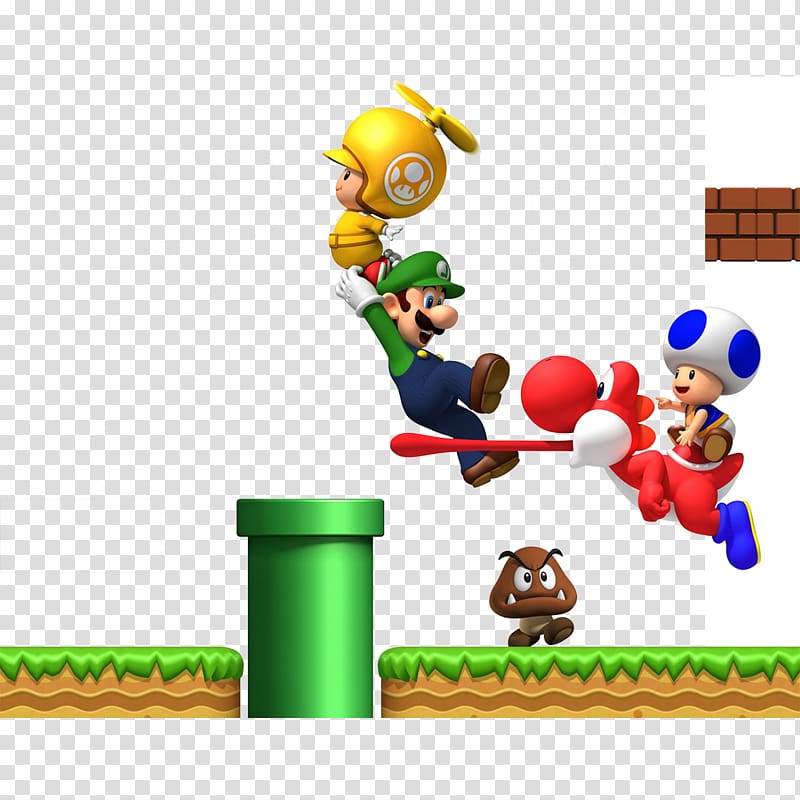 Super Mario illustration, New Super Mario Bros. U Mario & Yoshi Toad, Super Mary transparent background PNG clipart