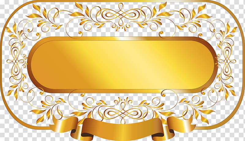 oval gold signage art, Gold, painted gold frame transparent background PNG clipart