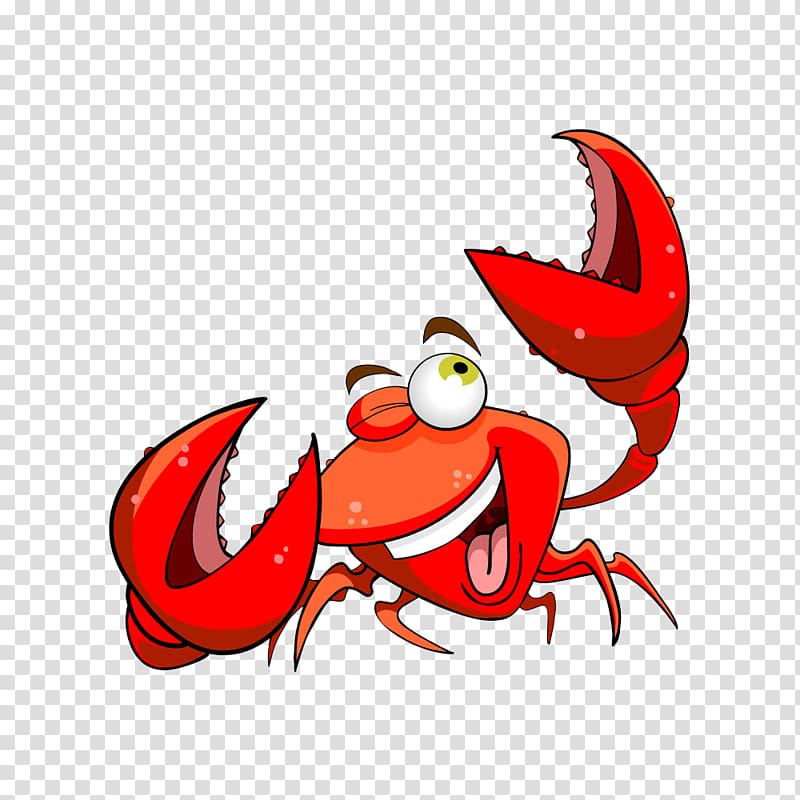 red crab , Crab Cartoon Seafood, Free cartoon crab matting transparent background PNG clipart