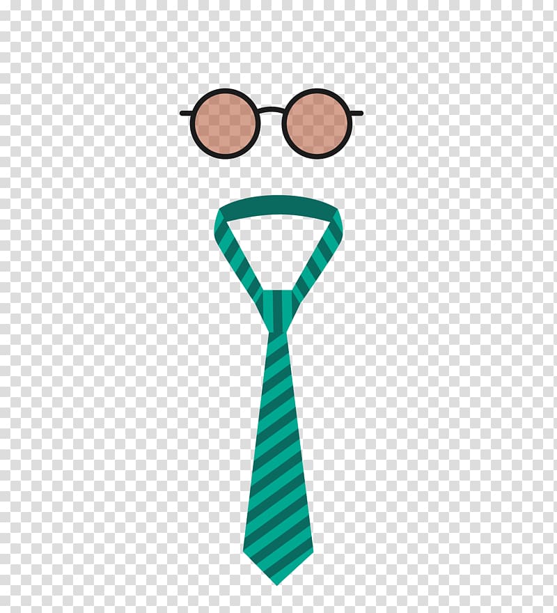 Necktie Fathers Day Computer file, Men\'s business tie and glasses transparent background PNG clipart