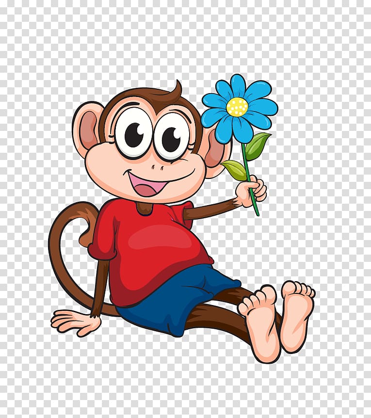 Chimpanzee Monkey Cartoon , Cute cartoon monkey transparent background PNG clipart