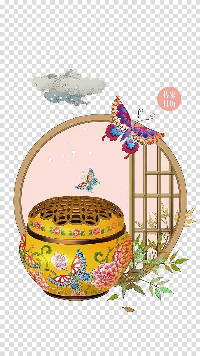 Icon, Chinese wind hand painted windows transparent background PNG clipart