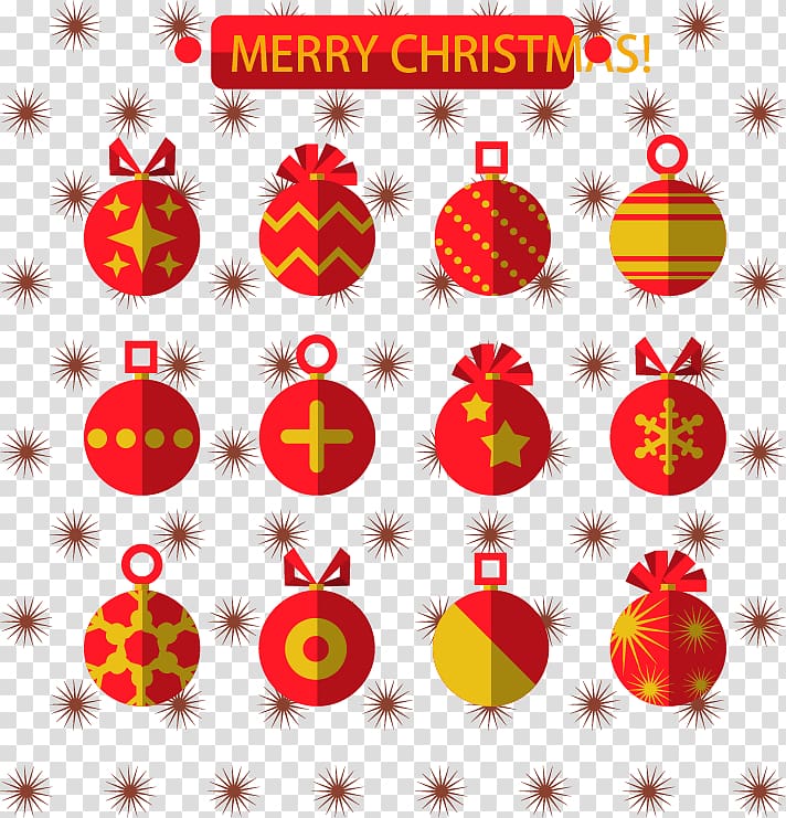 Christmas ornament Drawing, Red Christmas balls transparent background PNG clipart