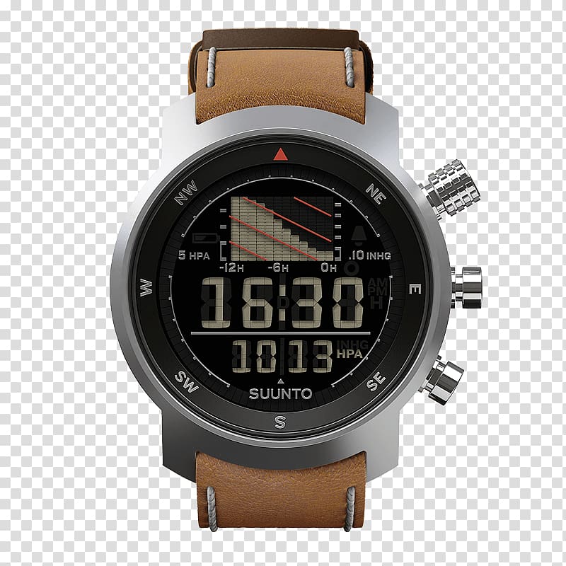 Suunto Oy GPS watch Leather Strap, watch transparent background PNG clipart